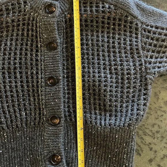 Women’s Brunello Cucinelli NEW Sequin Crochet Cardigan Gray Cashmere Blend Sz S - Picture 6 of 13